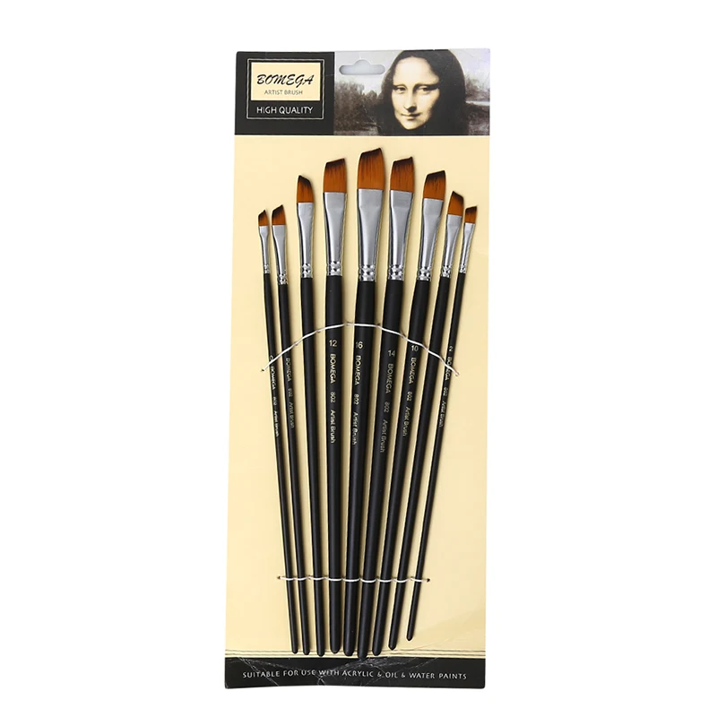 

9PCS Brush Set Watercolor Gouache Paint Brushes Nylon Hair Painting Brush Set High Quality Convenient Portable Art Supplies