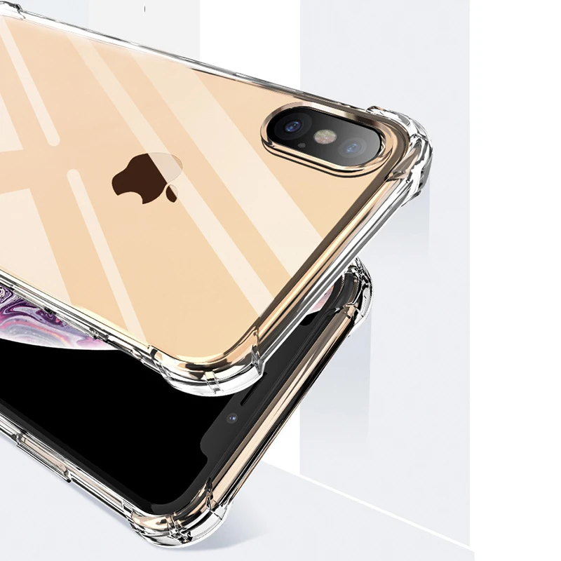 Для iPhone X XS XR Max 8 7 6 6S Plus модный противоударный бампер прозрачный силиконовый чехол
