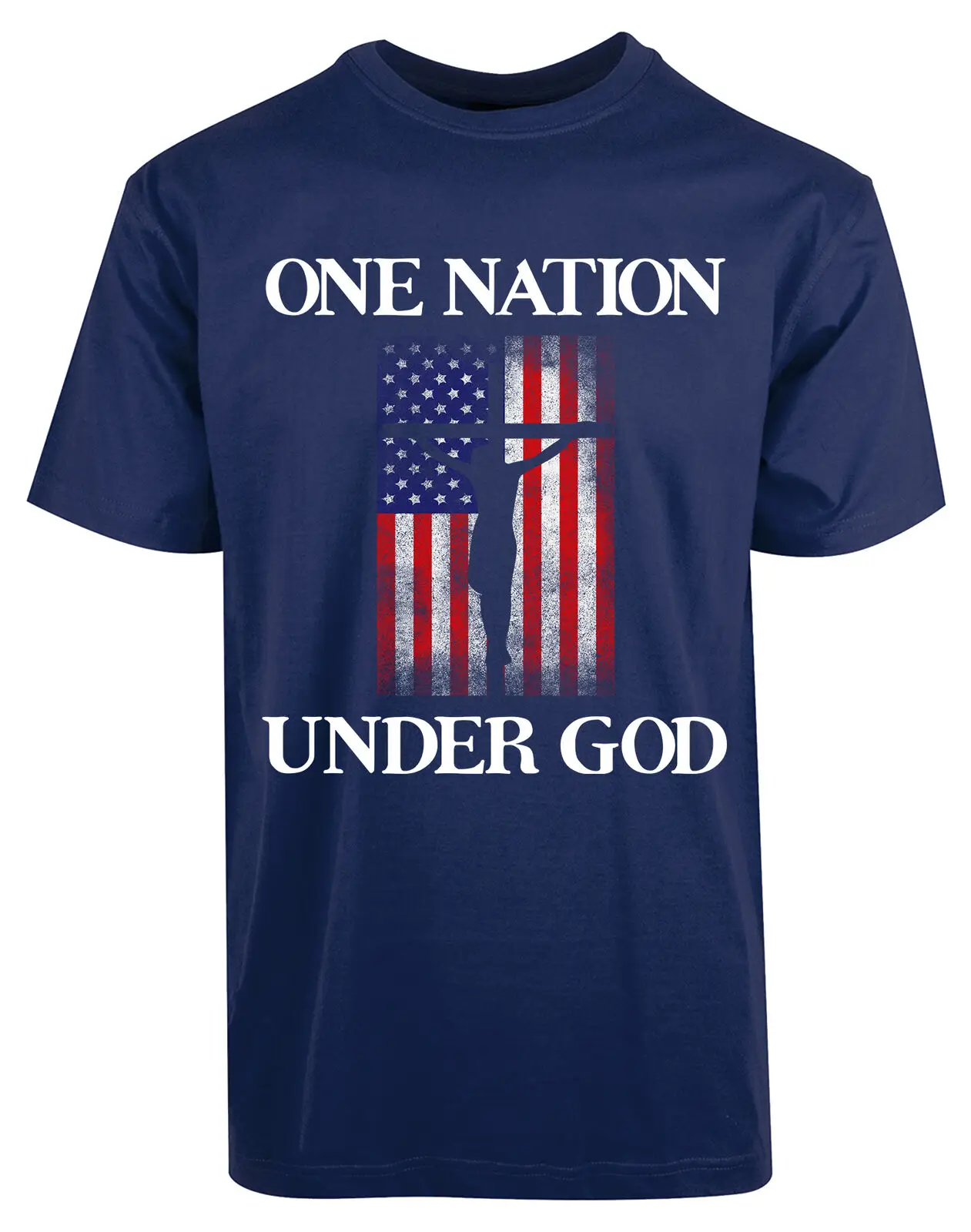 

One Nation Under God. US Flag 2nd Amendment Patriotic Gift Mens T-Shirt. Summer Cotton Short Sleeve O-Neck Unisex T Shirt New
