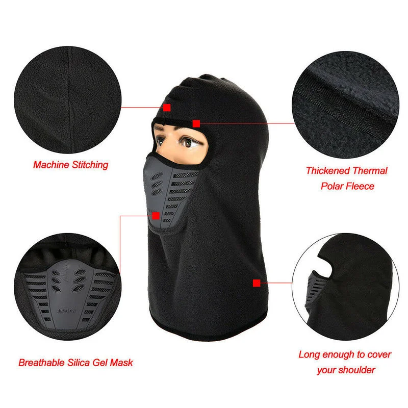 

New windproof fleece winter hat helmet sports motorcycle cycling ski windproof skull beanie man lady full face mask