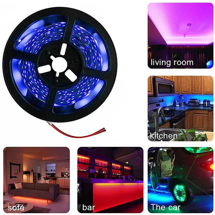 Светодиодные полосы белого теплого света RGB 12V 2835 Водонепроницаемый 5M 60LED / M Гибкая диодная лента в полосу освещения для кухни ТВ Подсветка