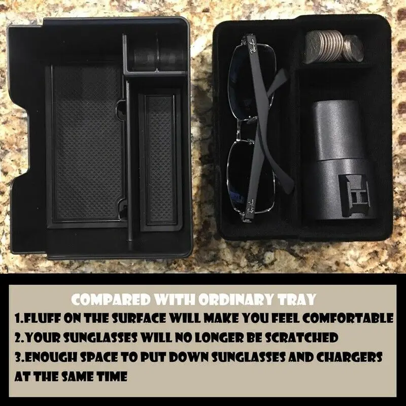 Черный ящик для хранения Флокирование Нескользящая Tesla модель 3 2017 2019 1 шт.