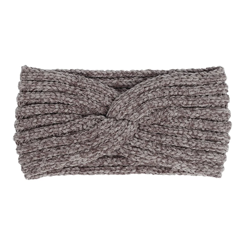 

Solid Color Crochet Headband Twist Cross Chenille Knitted Hair Accessories Elastic Hair Bands Woolen Knitted Headband Warmer Ear