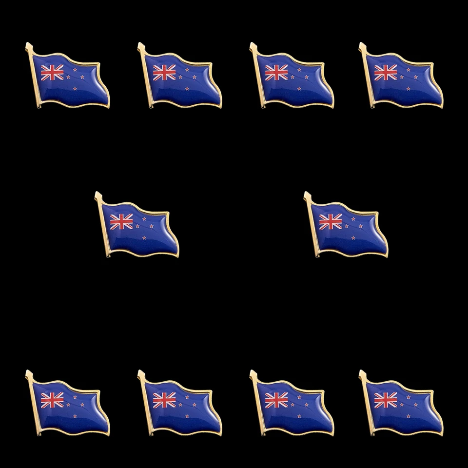 

10PCS New Zealand Patriotic National Lapel Pin Metal Badge Brooch Tie Clip/Clothes Accessories Value Pack