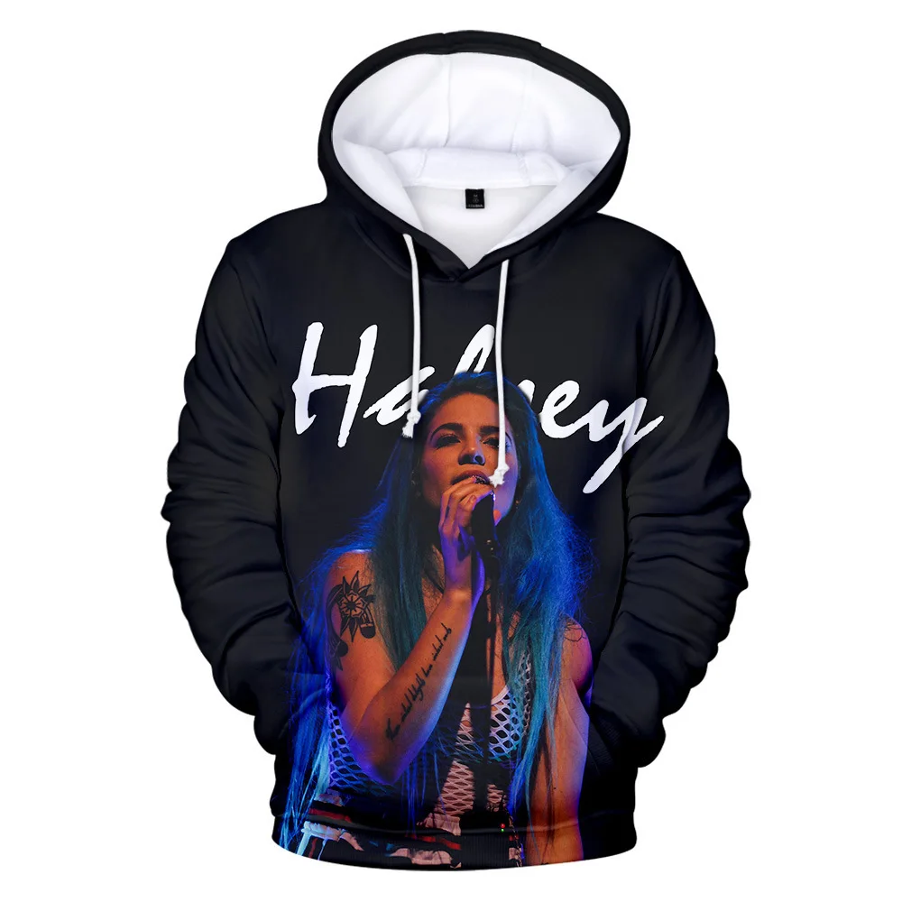 

2021 Hot Sale Pop singer Halsey 3D Hoodies Men/Women Fashion Casual Hip Hop Hooded 3D Print Halsey Sweatshirt Pullover Tops