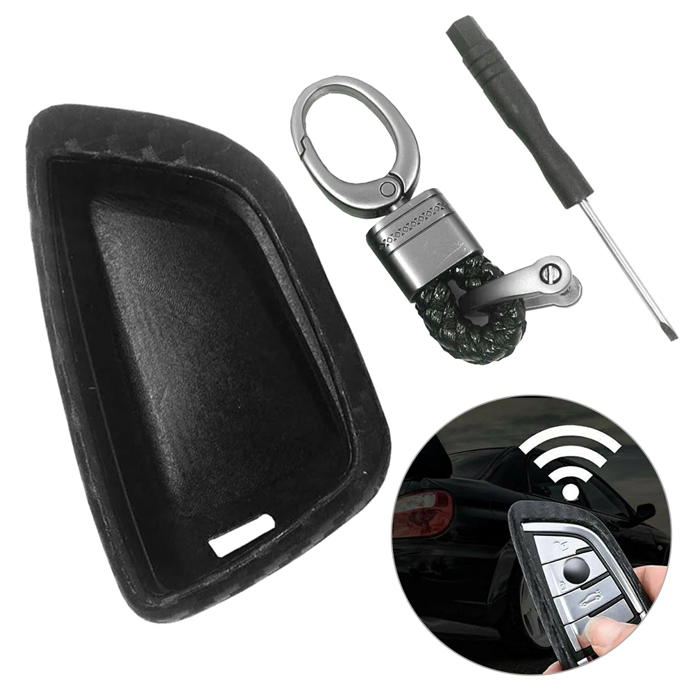 Чехол для автомобильного ключа из ТПУ в карбоновом стиле чехол брелка с кольцом