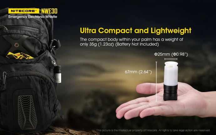 NITECORE NWE30 аварийный электронный свисток 120dB гудит Выход 2000 люмен Маяк мигающий