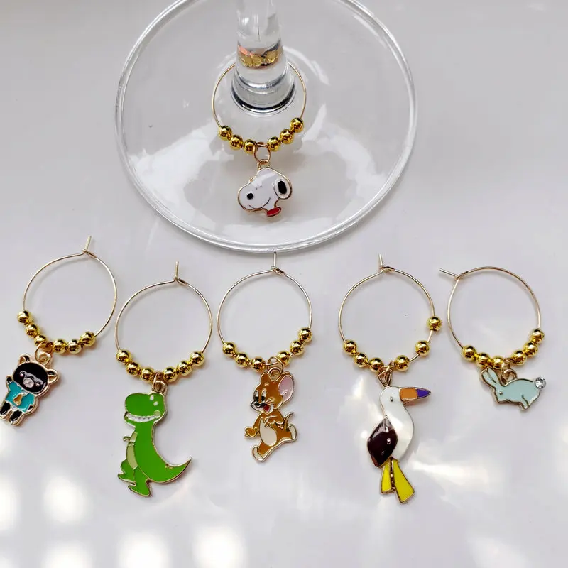 Набор из 6 шт. подвески для вина новый модный дизайн кольца маркер Рождественский