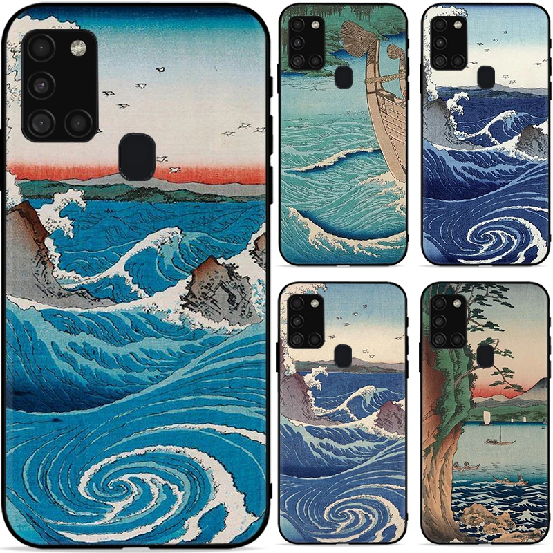 

Spray Waves Japan Culture Phone Case For Samsung Galaxy A11 A21S A31 A32 4G 5G For A52 Funda Soft TPU Carcasa Back Cover