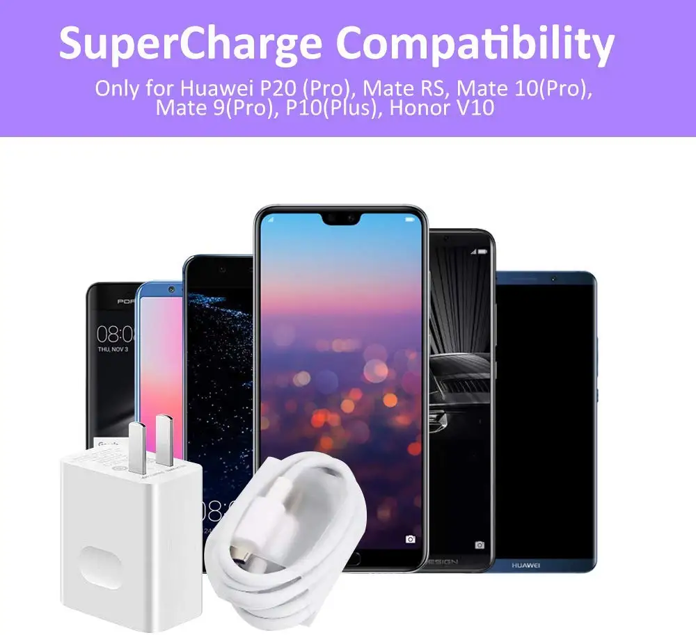 HUAWEI p30 P SuperCharge быстрое зарядное устройство с европейской вилкой 5A type C кабель для HUAWEI P9 P10 Plus P20 Pro mate 9 10 Pro mate 20 V10
