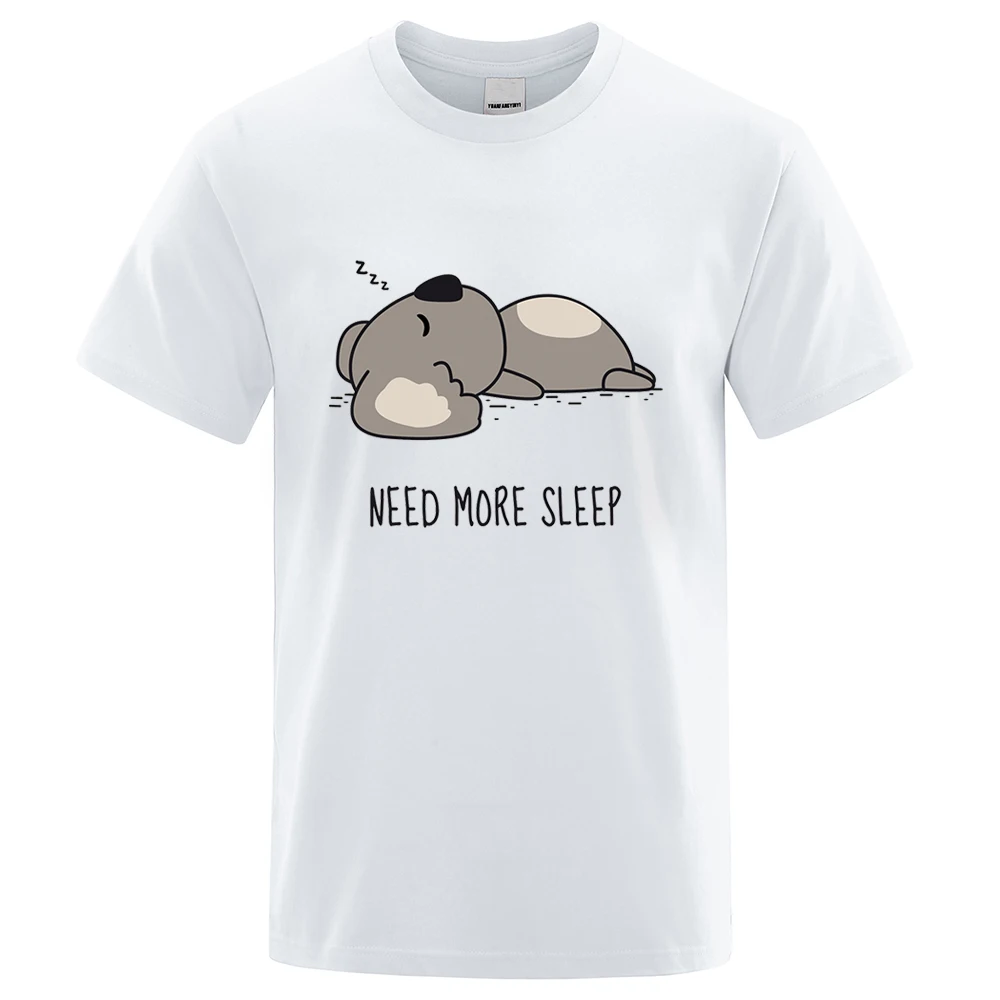 

Need More Sleep Cartoons Bear Print T-shirt Hip Hop Man Tracksuit Sweat Tops Leisure Street T Shirt For Male