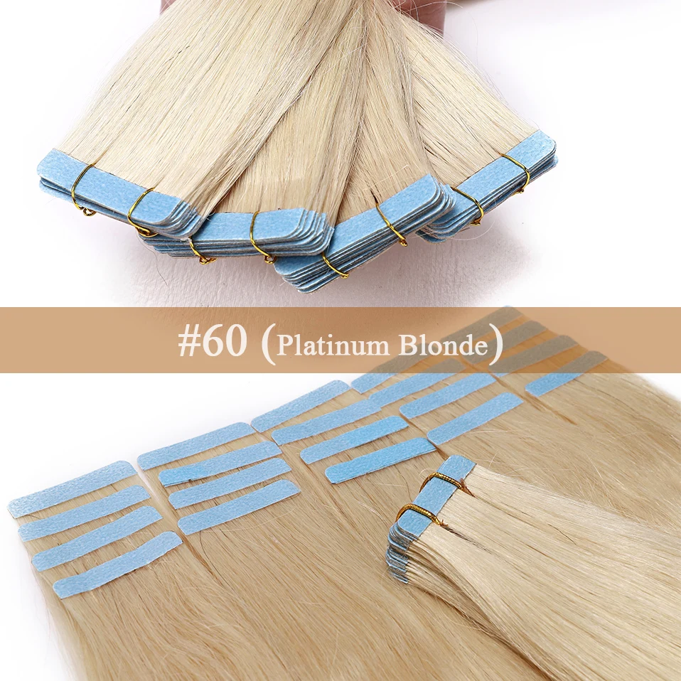 Fita em Extensões de Cabelo Humano em Linha Reta sem Emenda Cola na Extensão do Cabelo S-noilite Polegada - pc Remy Invisível Lados Dobro 16 2.5 g 16 Cheap Aplique com fita adesiva