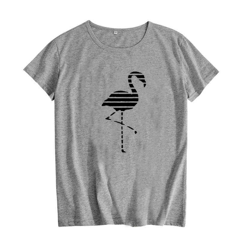 Футболка женская летняя с рисунком фламинго| |