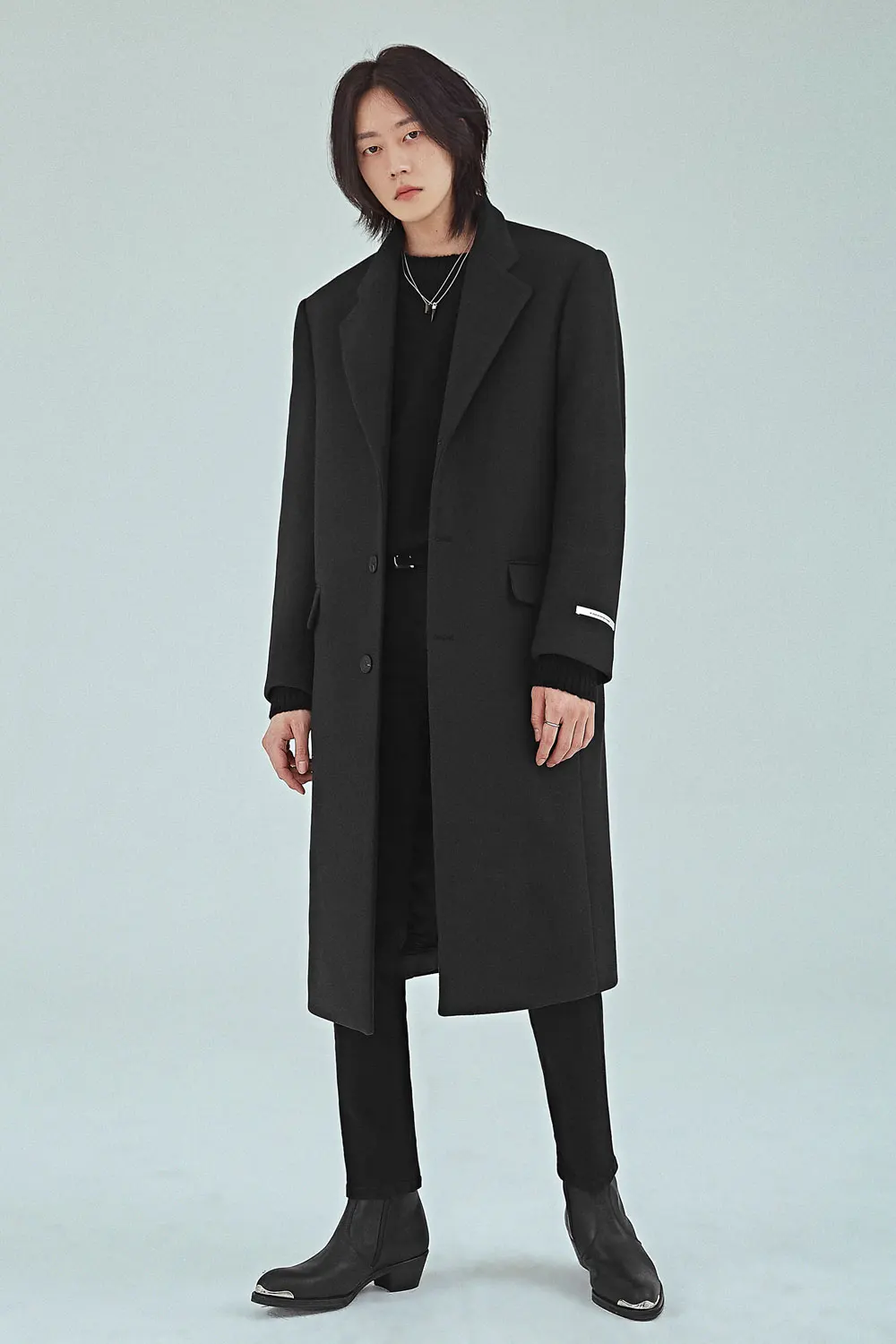 Мужское зимнее шерстяное пальто ветровка средней длины в британском стиле