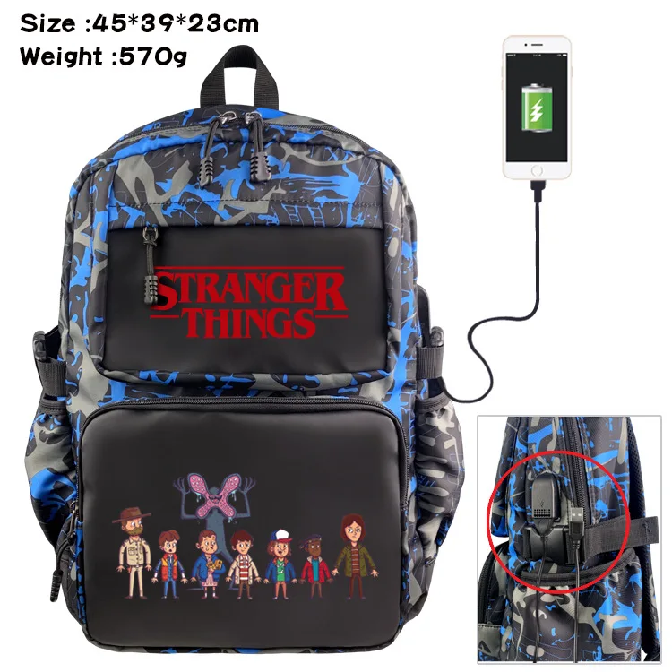 

Stranger Things Backpack Cartoon Laptop Backpack Men Travel Knapsack School Bags for Teenage Bookbag