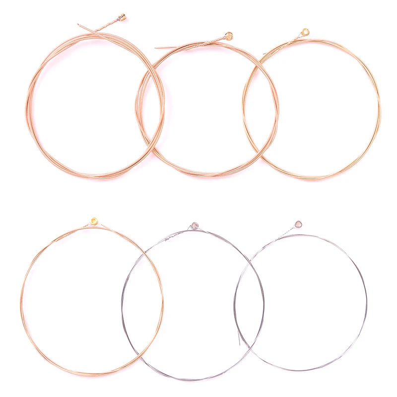 

6pcs/set Acoustic Guitar Strings Set Brass For Wooden Guitar Musical Instruments Guitarra Bass Parts & Accessories