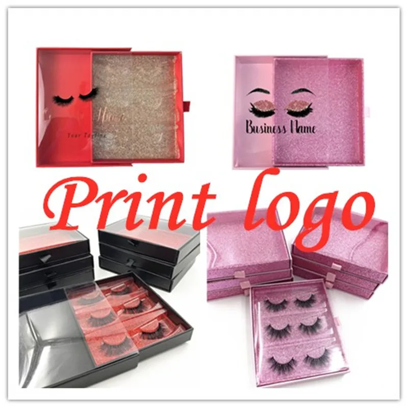 

Eyelash Packaging Box Bulk Wholesale Custom 3D Mink Lashes Boxes Packaging With Logo Makeup Eyelashes Case Pack print your logo