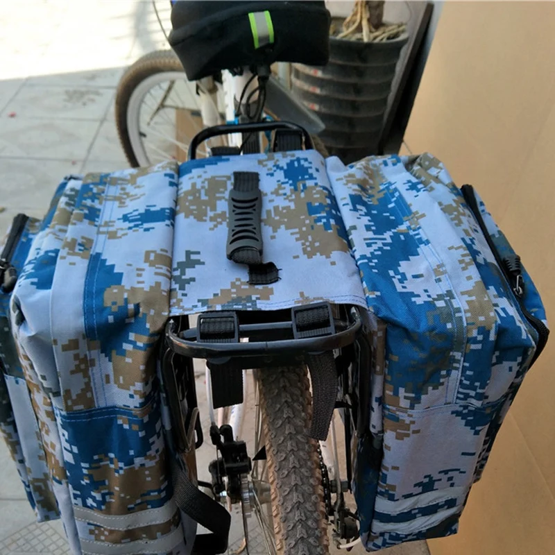 Горячая AD горный велосипед задний полка мешок двойной желтовато коричневый два