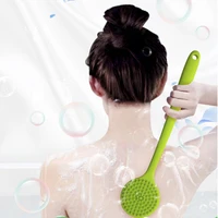 soft silicone bath brush multifunctional long handle massage bath brush durable exfoliating scrub skin massager for bathroom