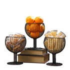 Стакан для вина, кованая железная корзина для хранения закусок, поднос для закусок, корзина для десертов и фруктов, корзина для хранения, 1 шт.