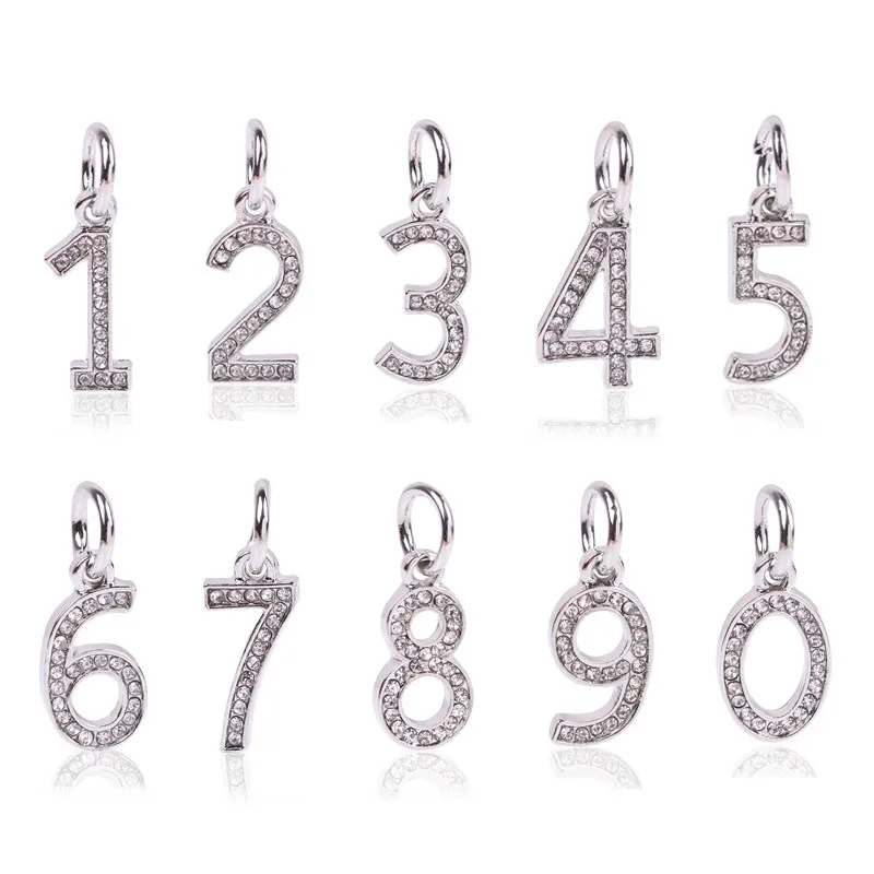 

2020 Women Silver Colour Digital Beads DIY Shiny Eternal Symbol Retaining Charms Fit Original Brand Bracelets Gifts For Girl