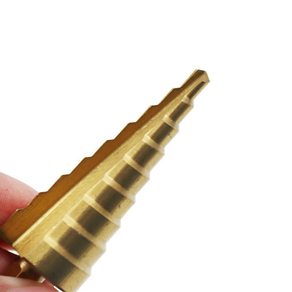 

5Pcs Hss Straight Groove Step Drill Bit Set Titanium Coated Hex Core Drill Bits Wood Metal Drilling Hole Cutter Cone Drill Bit