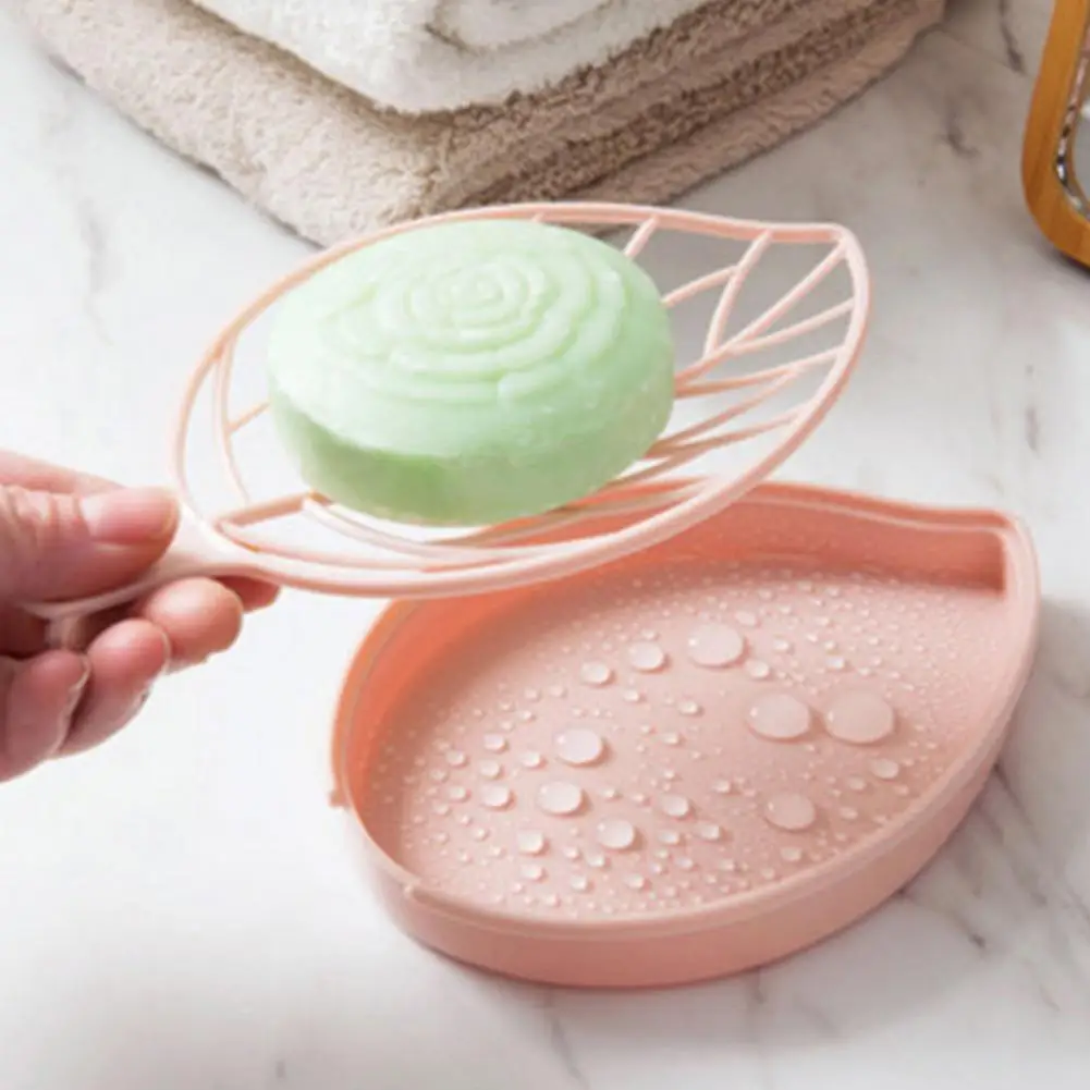 

Double Layer Leaf Shape Portable Soap Box Holder Drain Soap Case Double Layer Leaf Shape Soap Box Home Bathroom Accessories