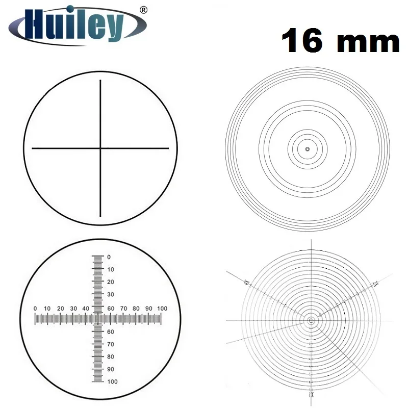 

Diameter 16mm Eyepiece Micrometer Ocular Calibration Optical Glass Cross Ruler Concentric Circles Microscope Vision Instrument