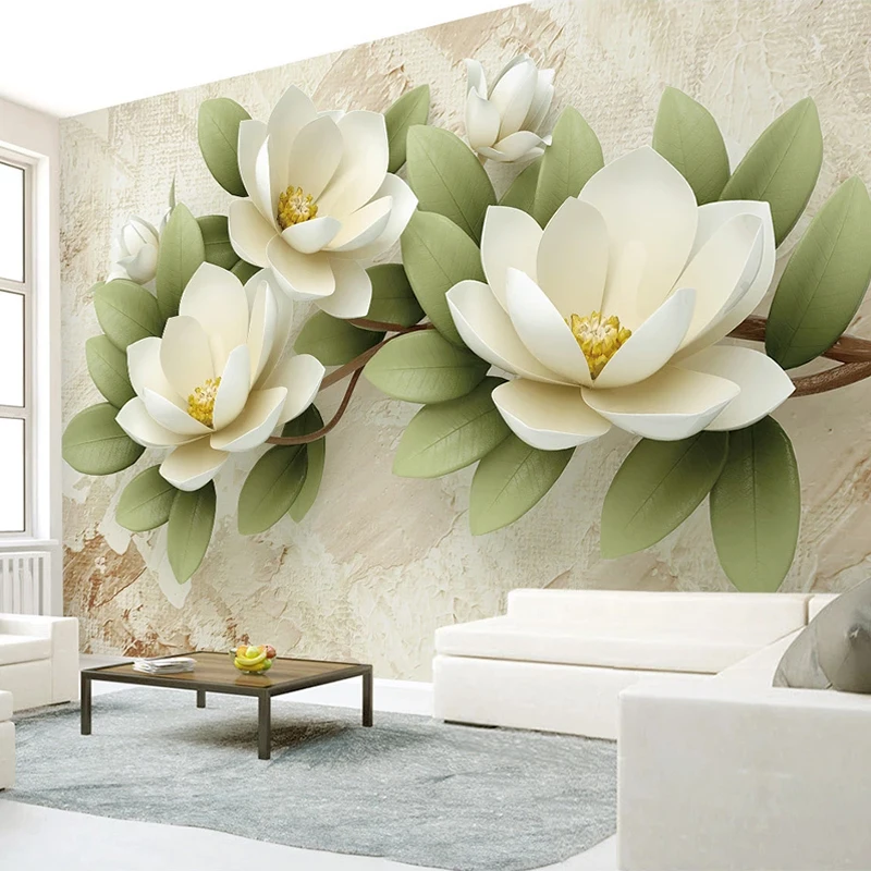 Custom Mural Wallpaper For Bedroom Walls 3D Stereoscopic Flowers Photo Wall Decals Living Room TV Background Waterproof Paper |