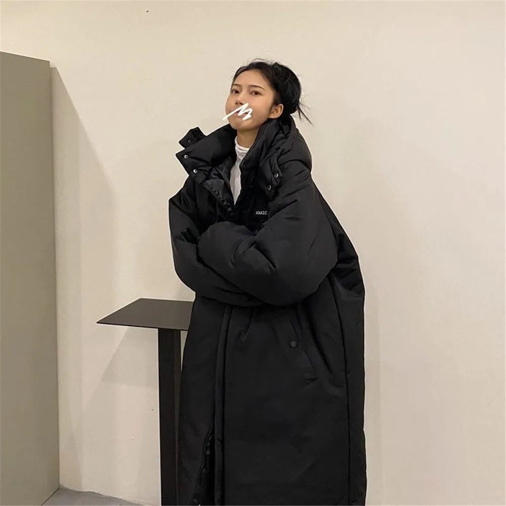 

Women's Winter Down Jackets Korean Fashion Warm Parkas Oversized Long Coats Loose Casual Padded Coat Woman Clothing 2022 Coisini