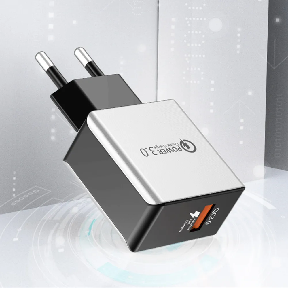 

Quick Charging 3.0 USB Charger for IPhone 12 Pro11 Xiaomi Samsung Huawei 5V 3A and all phones Quick Charging Wall Phone Charger