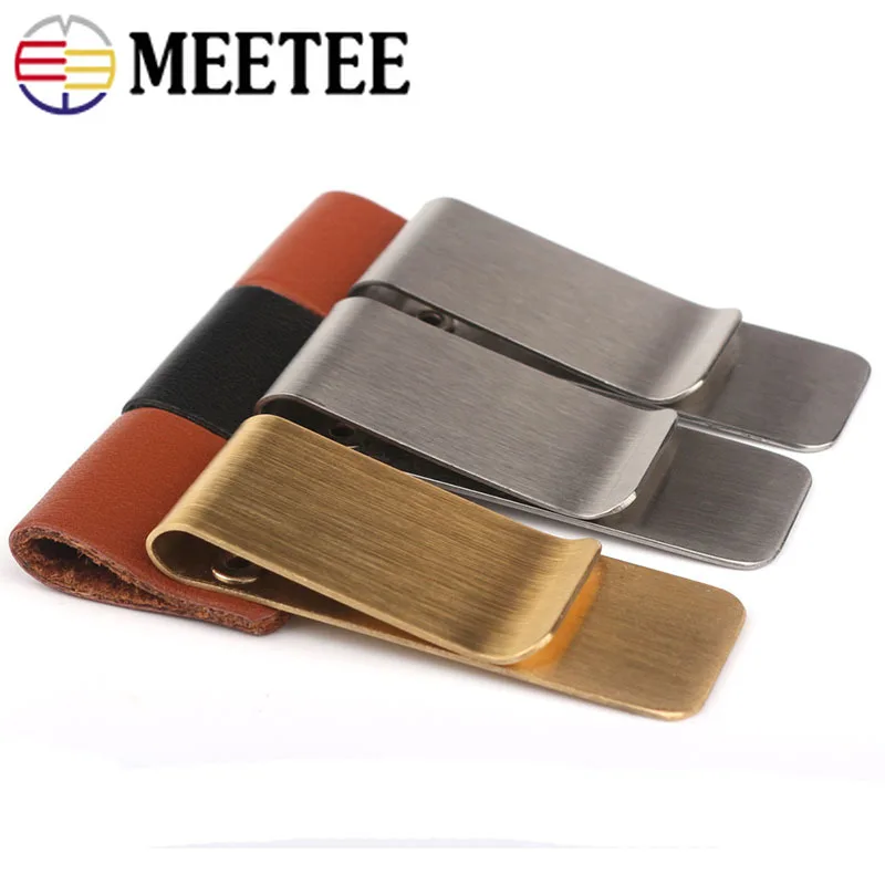 Meetee 2 шт. 20x55 мм металлическая пряжка для бумажника бумажные банкноты Зажимы денег