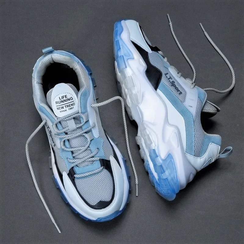

2021 New Hot-Selling Luminous Casual Shoes Men's Comfortable Lace-Up Shoes Fashion Light Sneakers Man Outdoor Color Matching 46