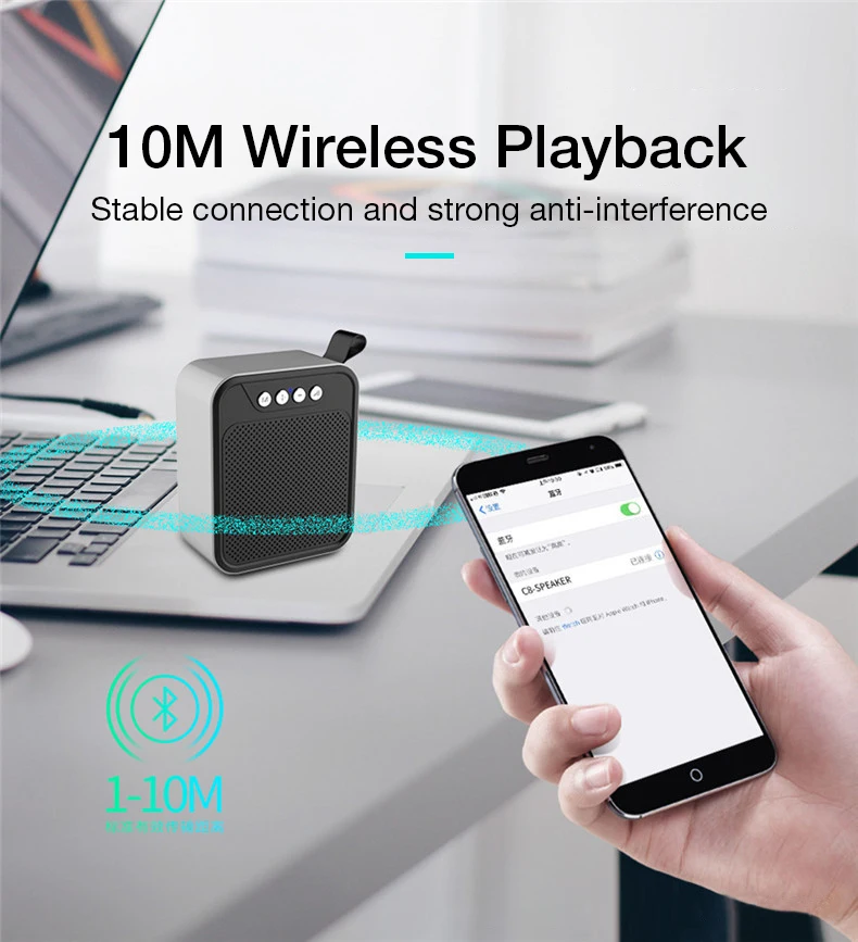 KUSDO Мини Bluetooth динамик портативный беспроводной динамик звуковая система 3D стерео музыка объемный Поддержка Bluetooth, TF карта AUX USB