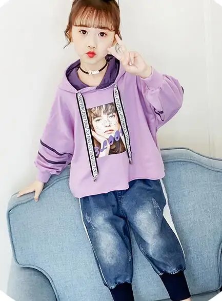 Осенняя одежда для девочек Новинка 2019 года красный костюм в западном стиле