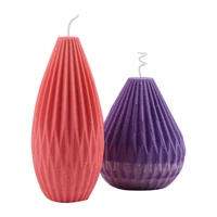 geometric vase shape candle mold art origami striped pear shell shaped candle mould handmade aromatherapy plaster making tools