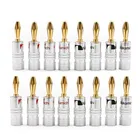 16x Банановый штекер, разъемы для бананов, усилитель для динамиков, позолоченный аудиоразъем, адаптер для микрофона, подходит к 4 мм переплетной стойке