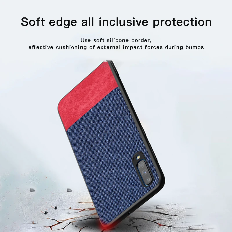 ! ACCEZZ мягкий чехол для телефона samsung Galaxy A50 тканевая задняя крышка из ТПУ с