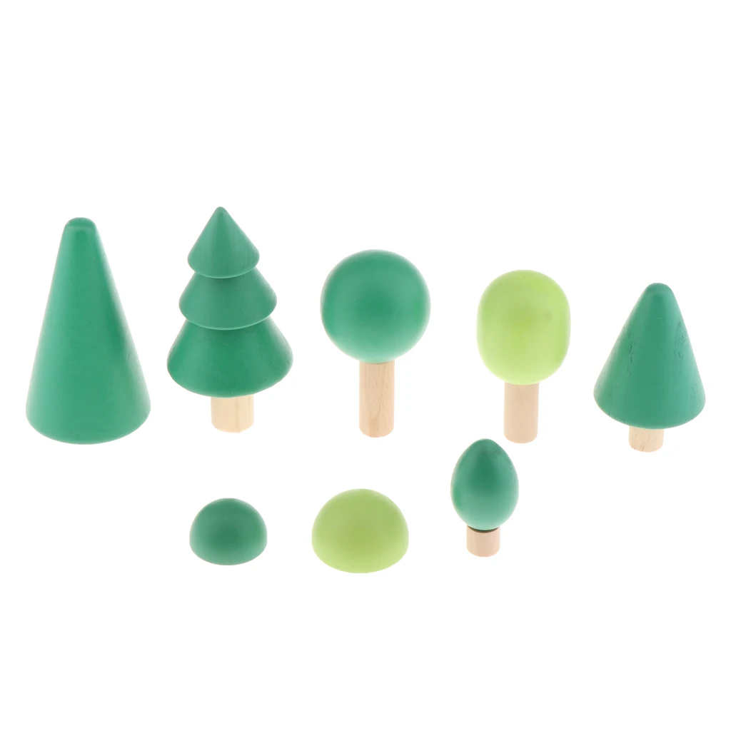 

Handmade Wooden Tree Building Blocks Toddler Kids Preschool Educational