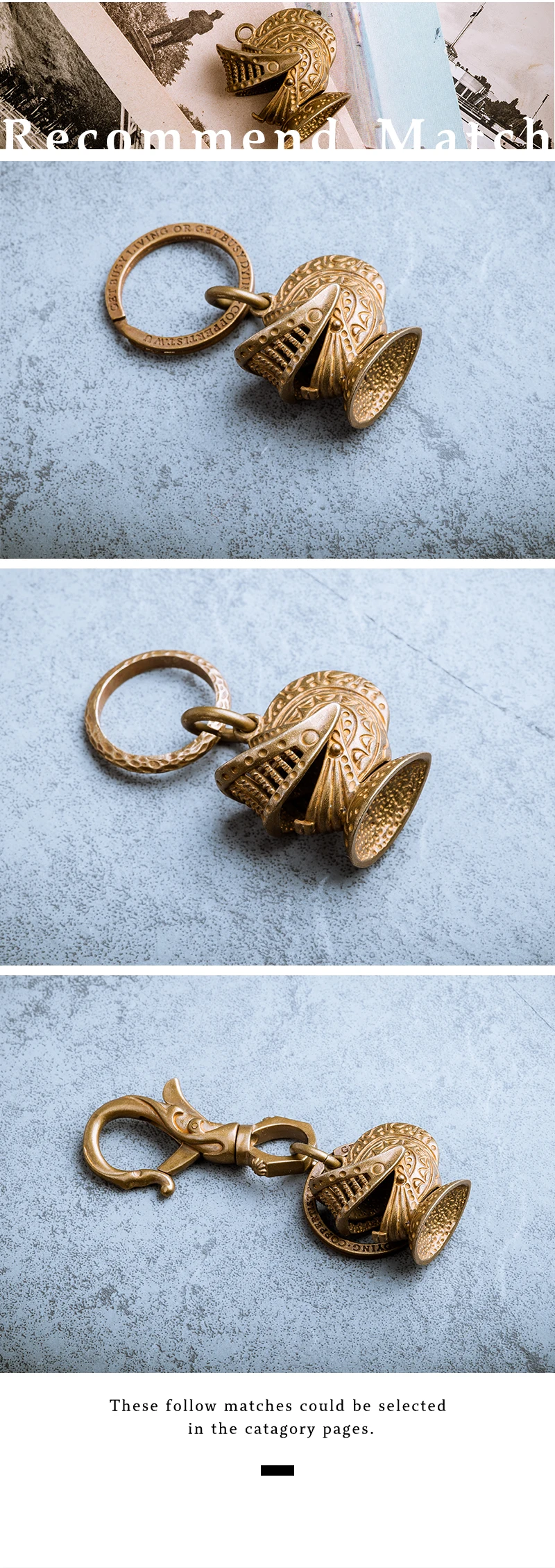 Coppertist. wu шлем и Броня бронзовый брелок латунный брелок для ключей ручной работы кольцо для ключей с сумочкой кулон