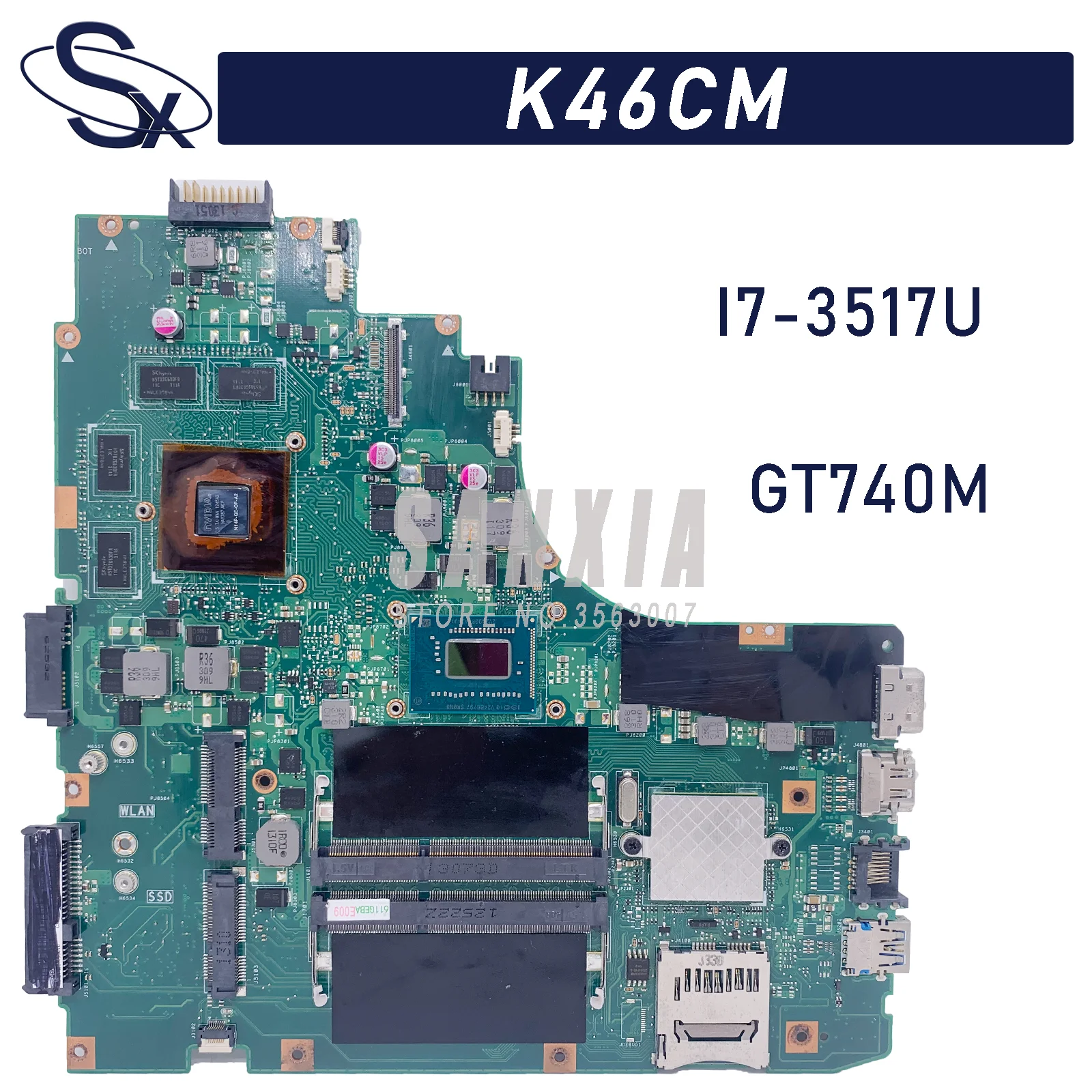 

KEFU K46CM original mainboard for ASUS K46CB K46C with I7-3517U GT740M Laptop motherboard