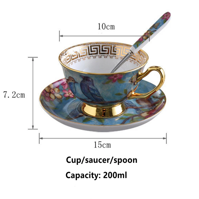 Кофейная чашка из костяного фарфора в европейском стиле керамическая с золотом