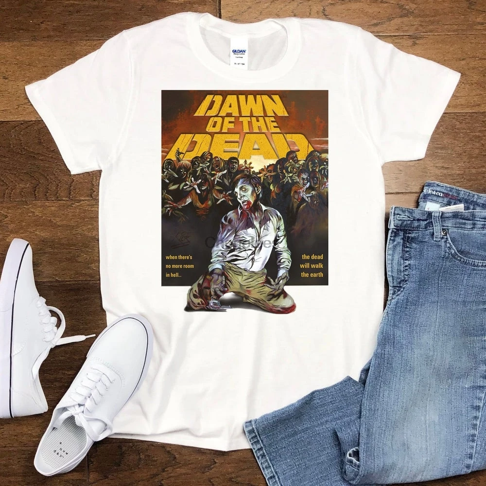 Футболка с принтом зомби рассвет мертвых ретро ужас Классический культовый