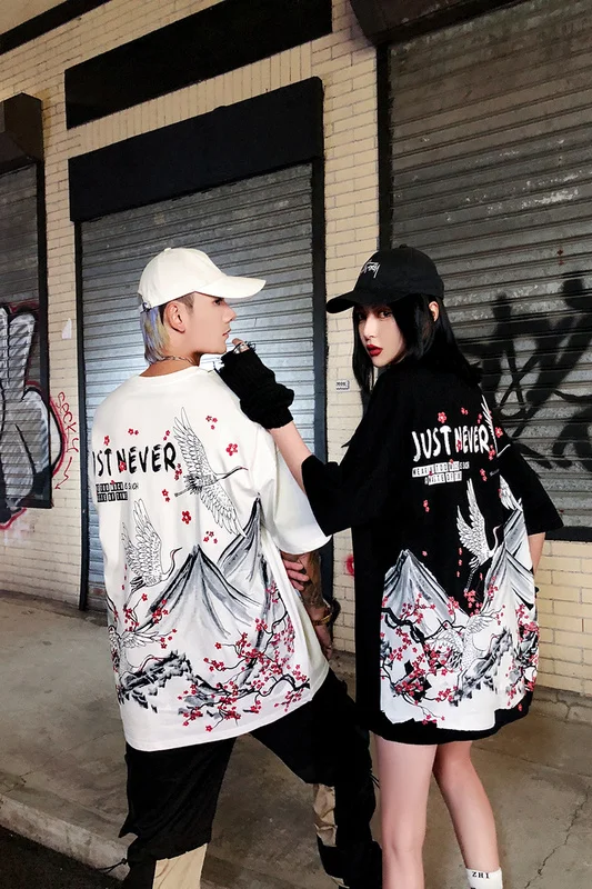 

2020 New Summer National Fashion Chinese Style Crane Short Sleeve