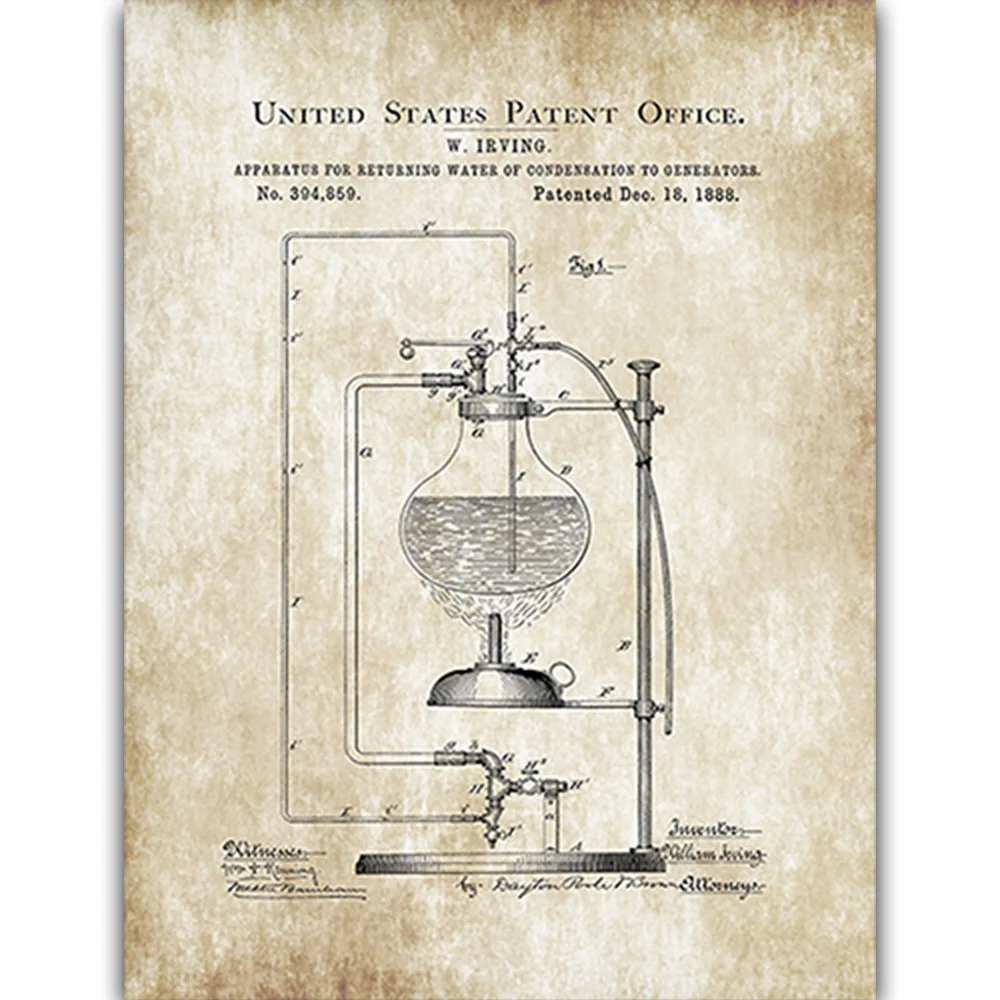 Химический инструмент Периодическая таблица элементов Ретро плакат обучение на