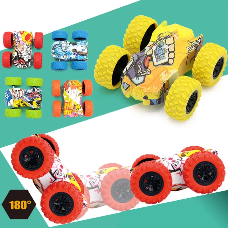 

2021 New Pull Back Cars Friction Powered Vehicles, Inertia-Double Side Stunt Graffiti Car Off Road Model Toy Car Best Toys Gift