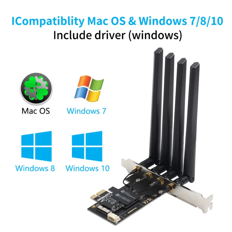 Двухдиапазонный 1750 Мбит/с BCM94360CD PCIe беспроводной адаптер Hackintosh macOS 802.11ac Bluetooth 4 0