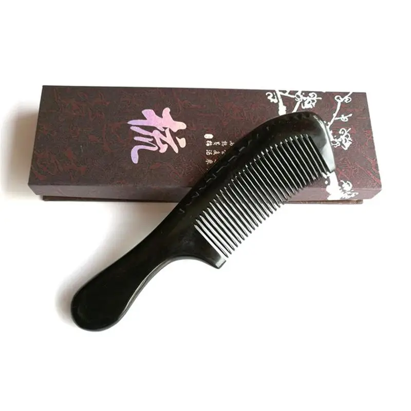 Натуральная кожа ручная работа Антистатическая расческа для волос с длинной