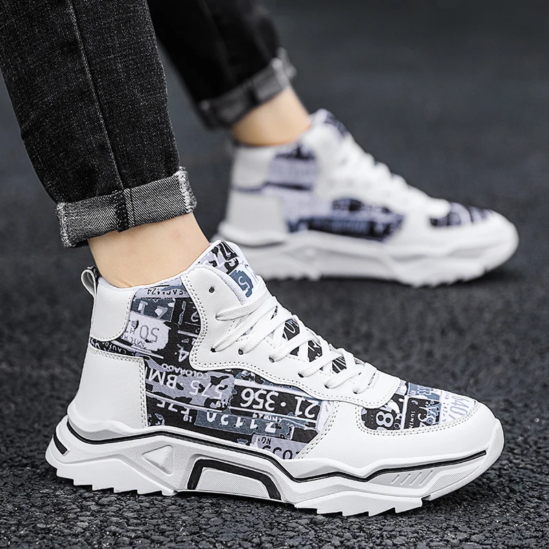 

Men's Shoes High Top Shoes Men's Fashion Sports Casual Shoes Students Increase Running Basketball Shoes Fashion Sports Shoes Men