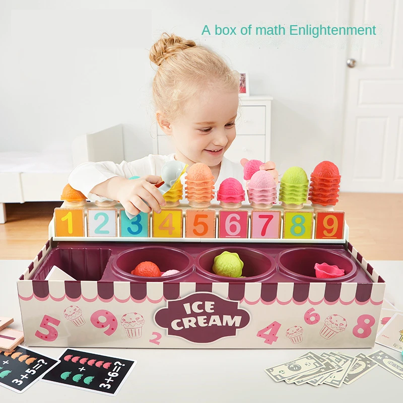 

Play House Toy Ice Cream Set Early to Teach Intelligence Girls and Boys Math Cognitive Enlightenment